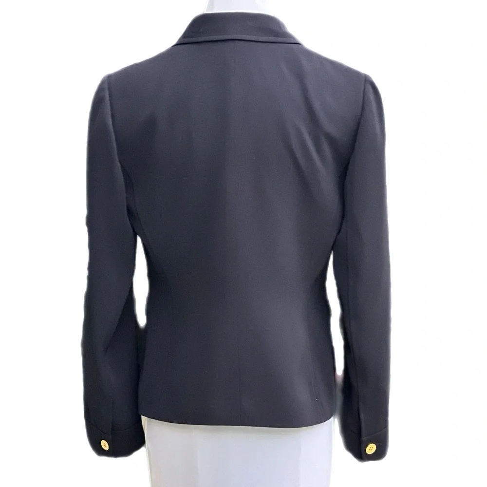Tahari Arthur S Levine 6P Black Jacket Blazer Gold Excellent Condition
